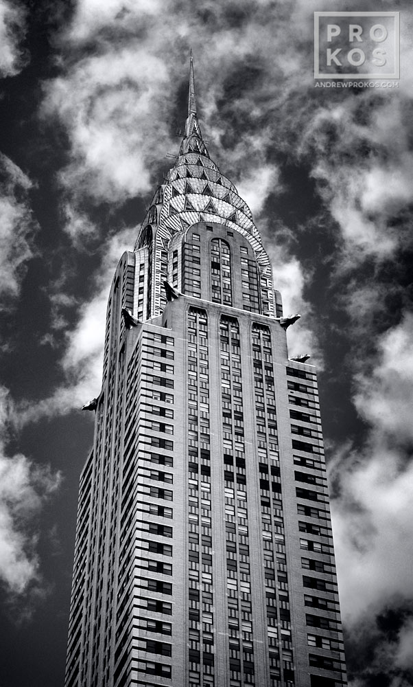 Panoramic View Of The Chrysler Building Black White Photograph By Andrew Prokos