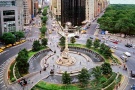 An elevated view of New York's Columbus Circle from above