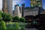 A high-definition photo of the Plaza Hotel and Pond in New York's Central Park transitioning from day to night, from Andrew's 'Night & Day' series
