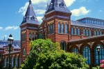 A view of the Smithsonian Museum Arts and Industries Building from the rose garden, Washington DC