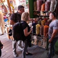 Delegation members visiting the the spice market in Deira, Dubai