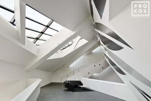 Architectural interior photo of the Denver Art Museum by photographer Andrew Prokos