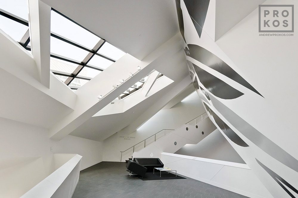Architectural interior photo of the Denver Art Museum by photographer Andrew Prokos