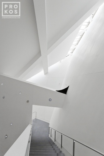 An interior view of the Denver Art Museum, Colorado by architect Daniel Libeskind. Framed fine art prints of this photo are available in various styles. 
