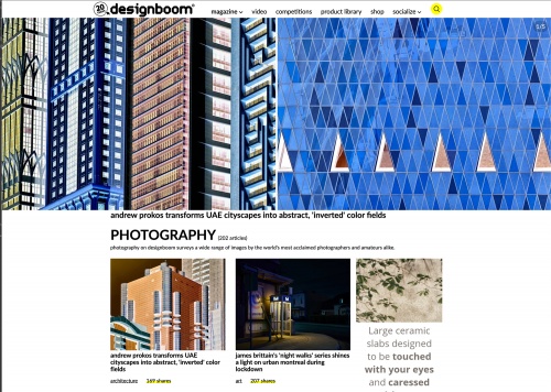 DesignBoom article on Inverted UAE photography series by photographer Andrew Prokos