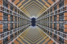 A surrealistic upward-looking view of a modernist building atrium from Andrew's Archistracts series of architectural abstract photographs. Large-scale limited edition prints of this photograph are available up to 96 inches in width and framed in various wood, metal, and acrylic styles.