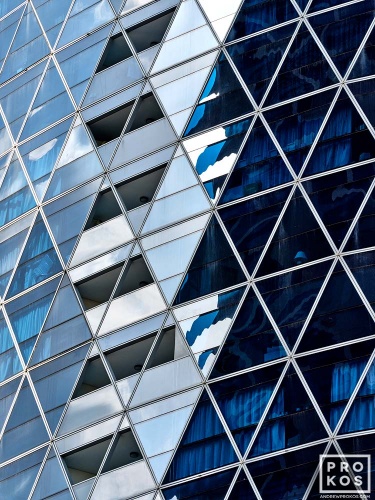 A high-definition architectural detail photograph from the Park Towers building in Dubai, United Arab Emirates