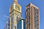 A view of the skyscrapers along Sheikh Zayed Road, Dubai, United Arab Emirates.