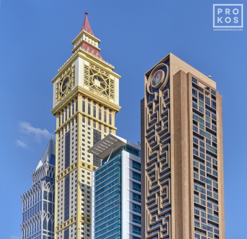 A view of the skyscrapers along Sheikh Zayed Road, Dubai, United Arab Emirates.