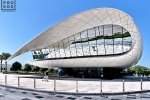 An architectural photo of the Etihad Museum, Dubai, UAE