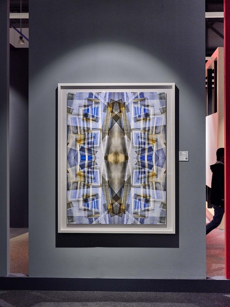 A large-scale abstract photograph from the series 'Metropolis Abstracted' in the 2022 solo exhibition 'Andrew Prokos: New Abstraction' in the United Arab Emirates