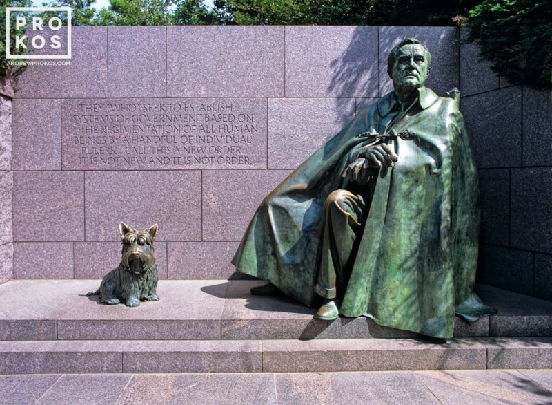 FDR Memorial, Washington DC Framed Photograph by Andrew Prokos