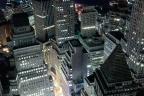 Aerial View of the Financial District & New York Harbor at Night ...