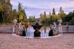 A landscape photograph of the Italian fountains in Kensington Gardens, London from Andrew's series of long-exposure landscape photographs. The four-minute exposure renders the water in a soft flow, and the people become "ghosts" passing through the scene. Limited edition fine art prints of this photo are available up to 72 inches in width and framed in wood, metal or acrylic styles.