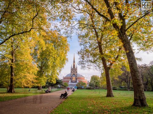 A long-exposure landscape photograph of Kensington Gardens and the Albert Memorial in London, UK. Limited edition fine art prints of this photo are available up to 80" wide and framed in various wood, metal and acrylic styles. 