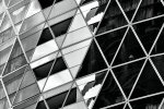 Black and white photography of a geometric architectural facade in Dubai seen close-up. Fine art prints of this photo are available framed in contemporary styles.