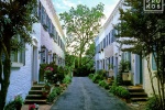 A fine art photo of Pomander Walk, a historic row of ten 19th century houses in Georgetown, Washington DC