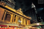 A fine art photo of the exterior of Grand Central Station at night, New York City