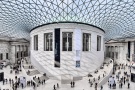 A color photograph of the interior of the Great Court in the British Museum, with its contemporary mesh canopy, London, United Kingdom. Limited edition fine art prints of this photo are available up to 72 inches in width.