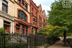A fine art architectural photo of the elegant brownstones in the Sugar Hill area of Harlem, NYC