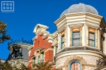 A row of stately Victorian homes along Hudson Street in Hoboken, New Jersey