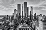 A black and white view of the towers of Hudson Yards and Manhattan West as seen during the day. High-definition Fine art prints of this photo are available up to 96 inches in width