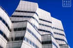 A view of the exterior of the Interactive Corp. (IAC) Building in New York City by architect Frank Gehry