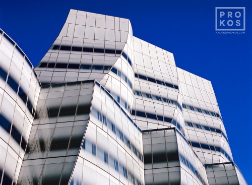 A view of the exterior of the Interactive Corp. (IAC) Building in New York City by architect Frank Gehry