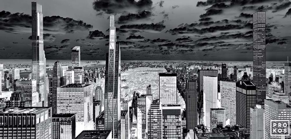 Inverted Midtown Cityscape: B&W Limited Edition Photo By Andrew Prokos