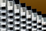 A zigzag pattern facade in Deira, Dubai from Andrew's conceptual photography series "Inverted". Framed limited edition prints of this photo are available up to 72 inches in height