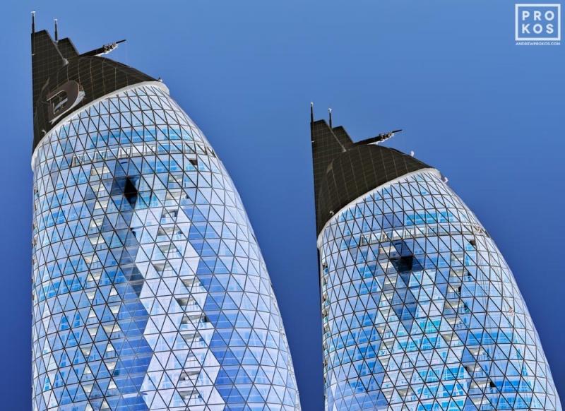 Inverted Dubai Towers 2 Fine Art Photography by Andrew Prokos