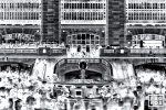 A view of the interior of Grand Central Terminal in New York at rush hour shot with long-exposure time. From the fine art photography series "Inverted" by photographer Andrew Prokos