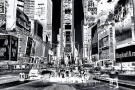 A large-format black and white photograph of Times Square at night, from Andrew's fine art series Inverted.