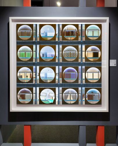 A 50 inch photograph of 'Inverted - Circle Facade' in the solo exhibition 'Andrew Prokos: New Abstraction' at Xposure International Photo Festival