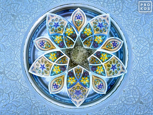 A chandelier from the interior of Sheikh Zayed Grand Mosque in Abu Dhabi from Andrew's conceptual photography series Inverted