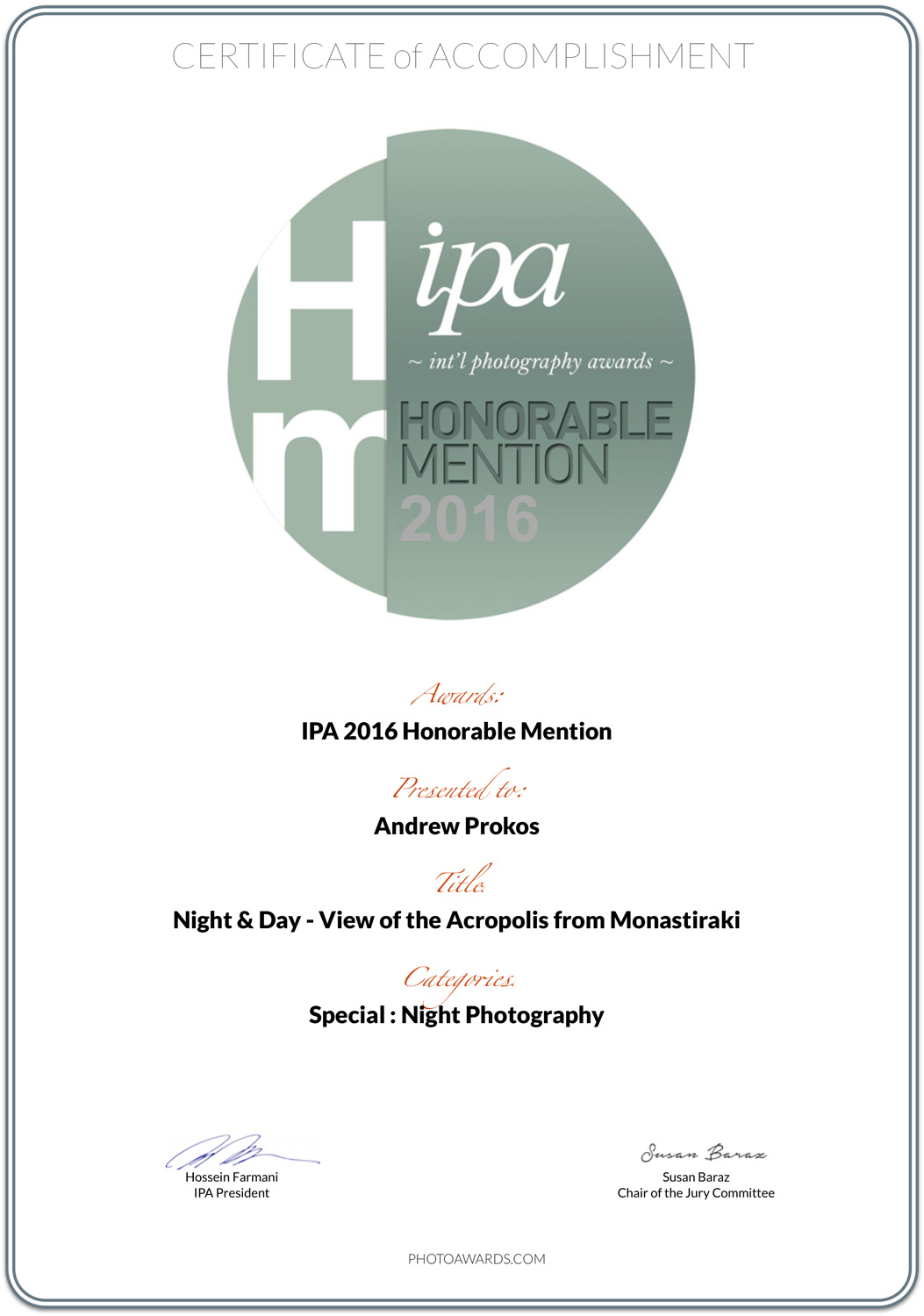 Night & Day Series by Andrew Prokos - Honorable Mention, Night Photography - International Photo Awards