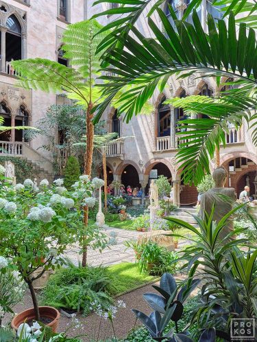 A fine art photo of the courtyard of the Isabella Gardner Museum in Boston, Massachusetts by photographer Andrew Prokos