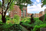 A view of Jefferson Market garden in Greenwich Village in summer, New York City. Framed fine art prints of this photo are available in various sizes. 
