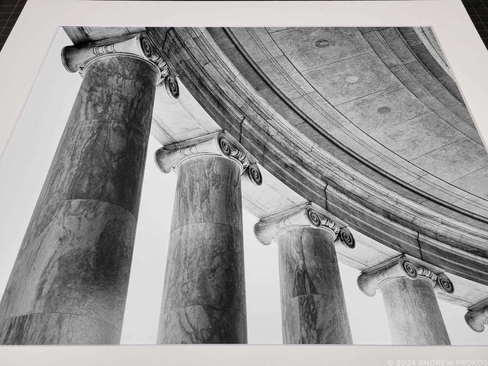Jefferson Memorial Columns - Black and White Fine Art Print by Andrew Prokos