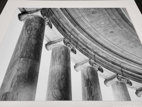Jefferson Memorial Columns - Black and White Fine Art Print by Andrew Prokos