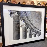 Jefferson Memorial Columns - Framed Black and White Print by Andrew Prokos