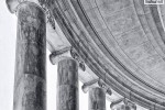 A black and white fine art photo of the columns of the Jefferson Memorial, Washington DC