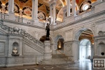 An architectural photo of the Great Hall Grand Staircase in the Thomas Jefferson Building, Library of Congress, Washington DC