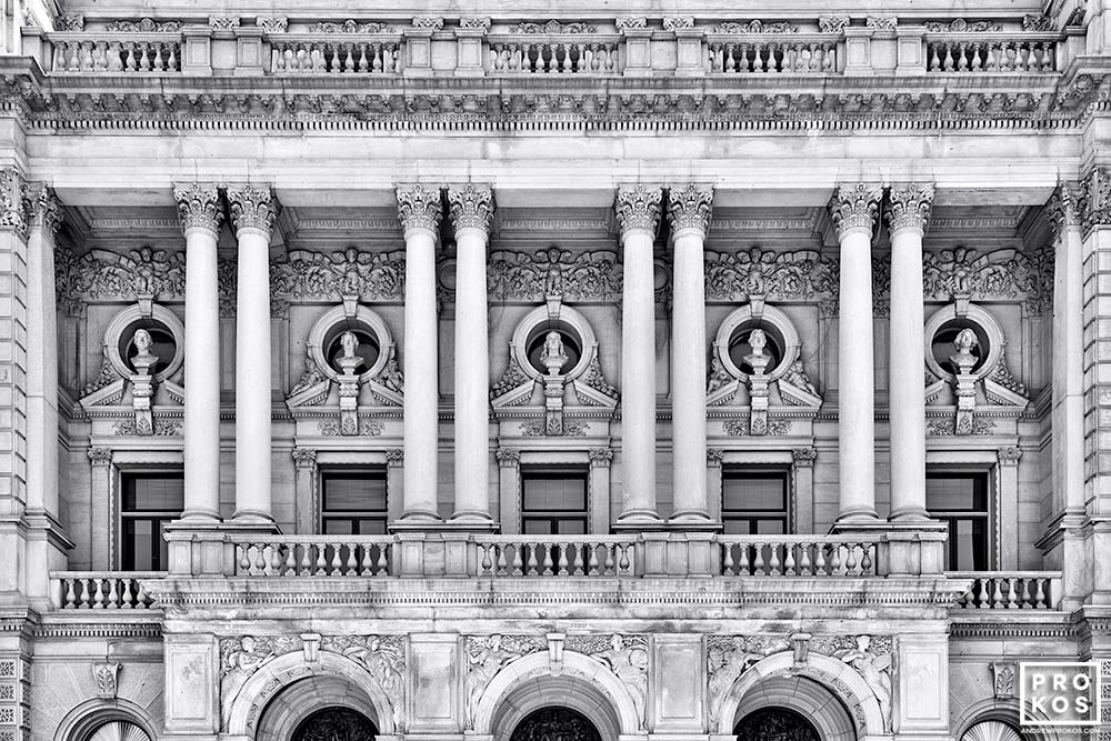 Library Of Congress Facade - Black & White Art Photo By Andrew Prokos