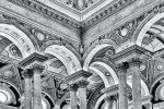 Black & White Photo. A black and white fine art photograph of the interior of the Library of Congress Jefferson Building in Washington DC