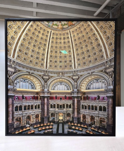 A 40 inch framed limited edition print of the interior of the reading room at the Library of Congress in Washington DC by photographer Andrew Prokos