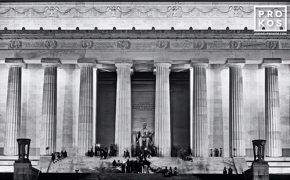 Panoramic View of the U.S. Supreme Court - Framed B&W Photograph by Andrew  Prokos