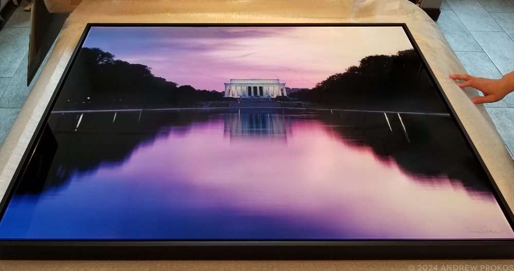 Lincoln Memorial Reflecting Pool at Dusk - 30x40 Acrylic Framed Art Print