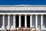 A high-definition color panoramic photo of the Lincoln Memorial in Washington DC
