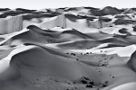 A black and white high-definition landscape of the high dunes of Liwa Desert, in the Arabian peninsula. Large-format prints of this photo are available up to 150 inches in width.